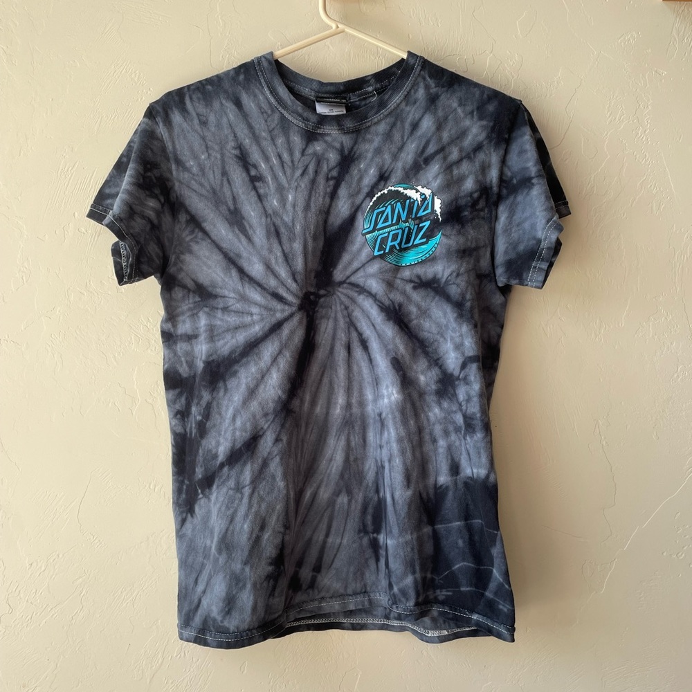 Santa Cruz tie dye black t shirt
